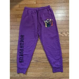 Disney Hocus Pocus Purple Jogger Sweatpants Sanderson Sisters Graphic Size XL